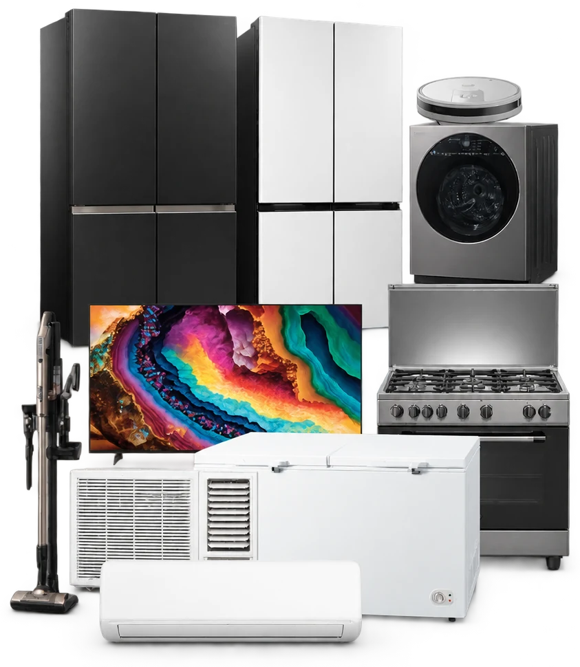Refrigerators, a television, a washer, a cooker and air conditioners supplied by Genetco