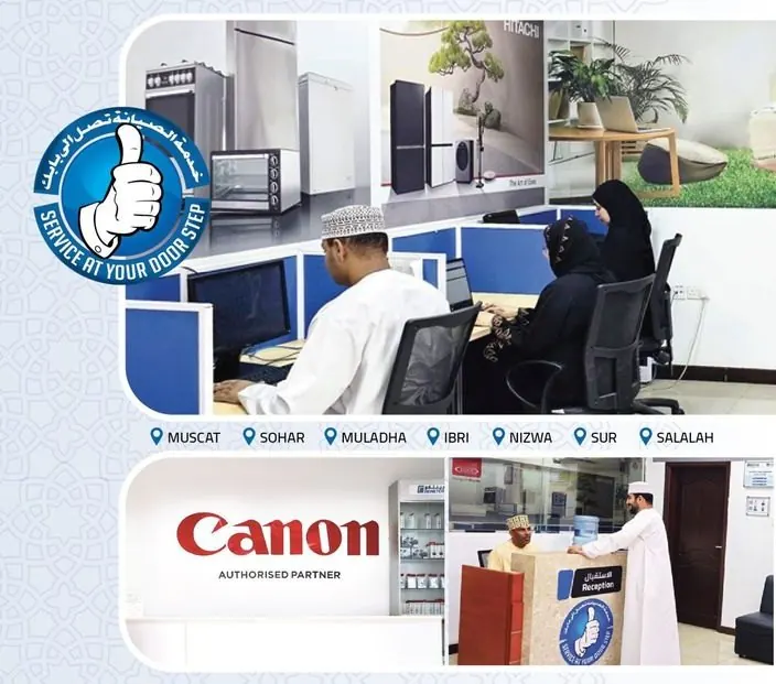 Genetco service center with technicians and customers